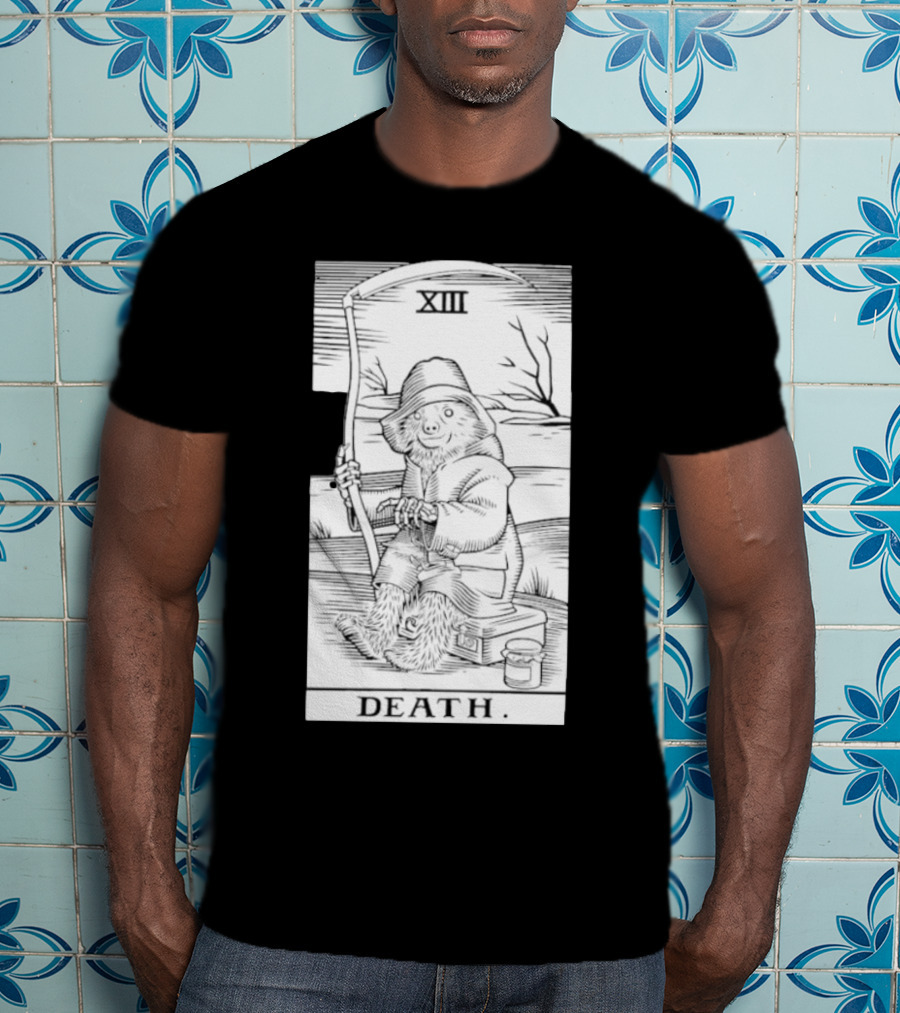 Bear XIII Death Tarot Card Sitting With Scythe T-Shirt