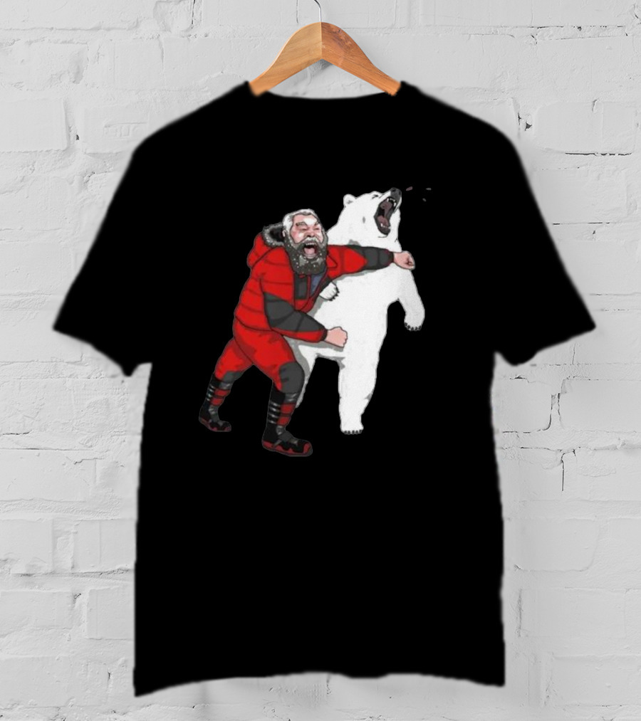 Blessed Bear Fighter Polar Punching Scene T-Shirt