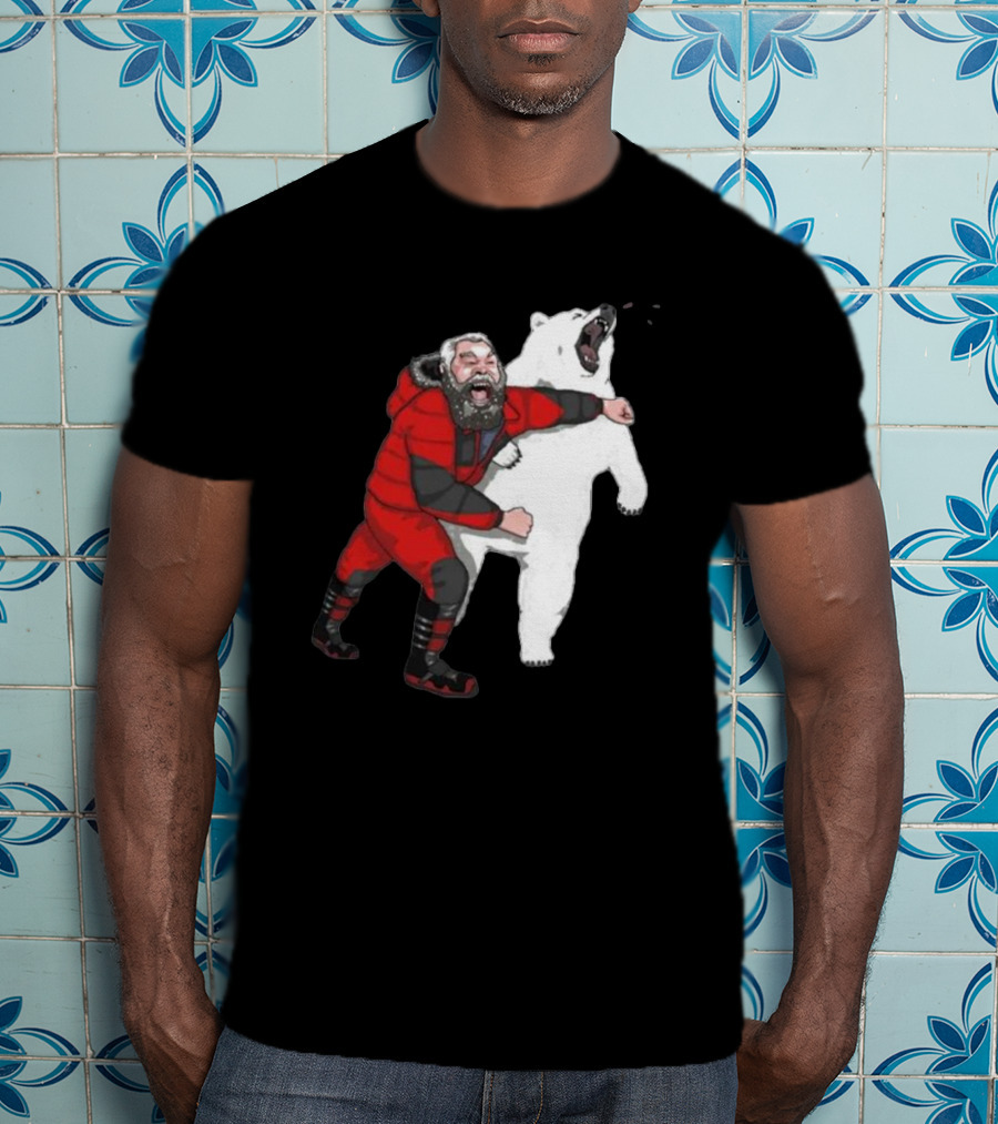 Blessed Bear Fighter Polar Punching Scene T-Shirt