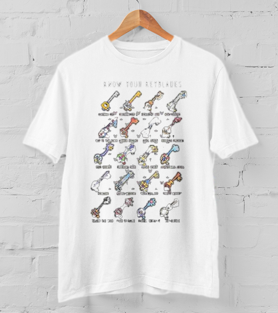 Know Your Keyblades Chart Kingdom Hearts T-Shirt