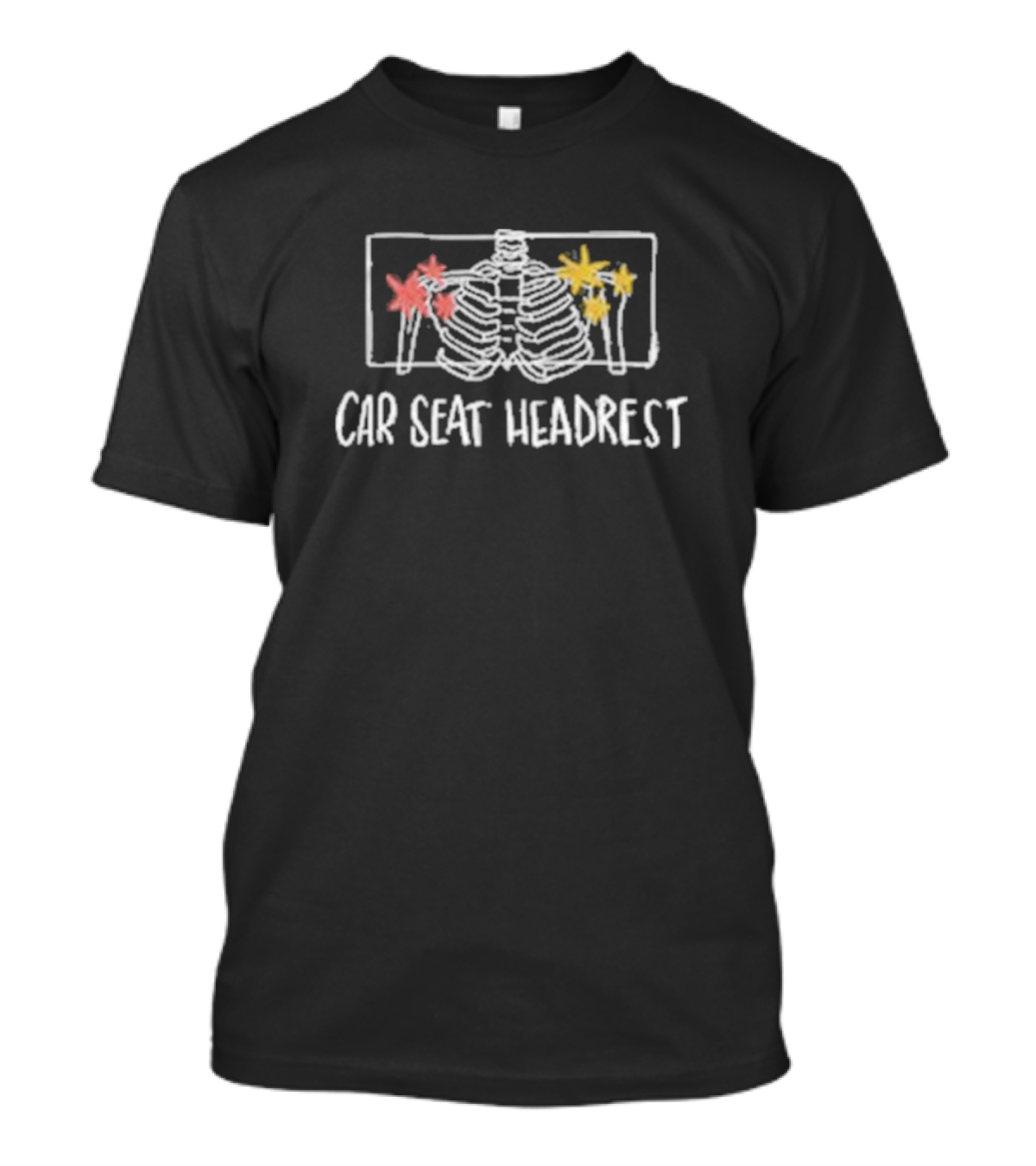 Car Seat Headrest Skeleton With Palm Trees T-Shirt