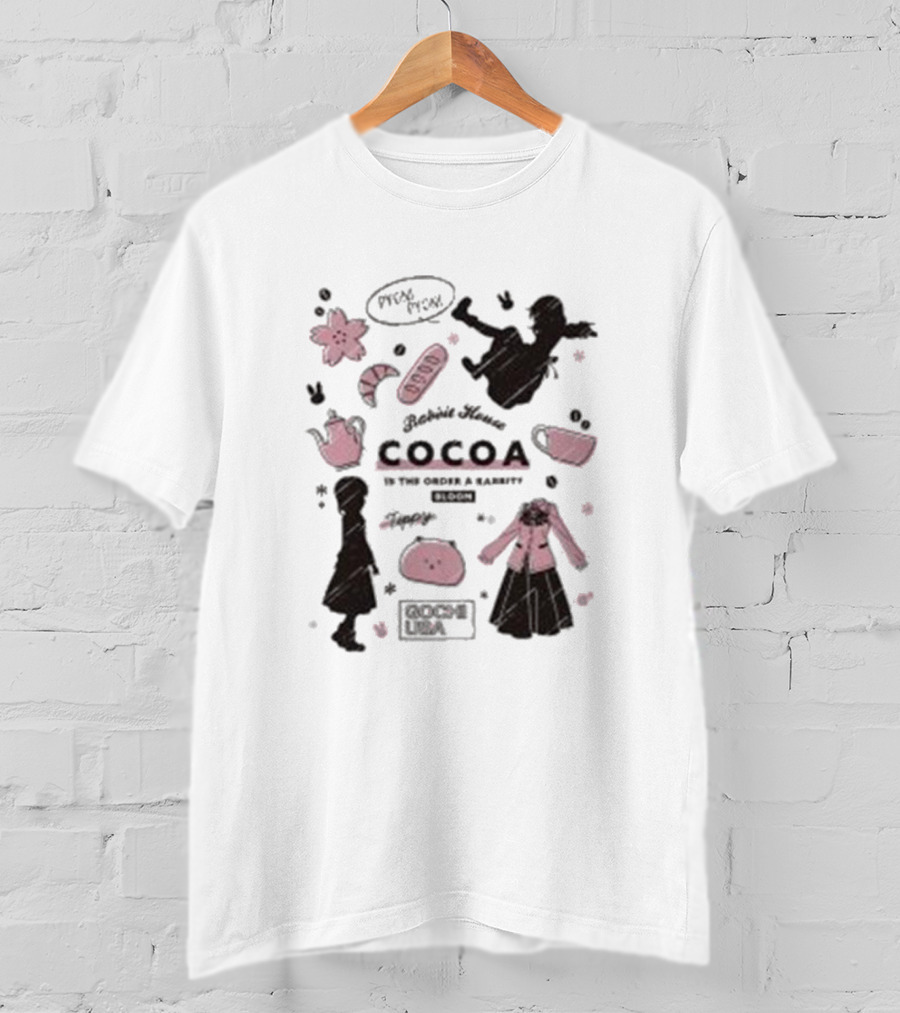 Is The Order A Rabbit Bloom Cocoa Rabbit House Sketch Blossom Tea T-Shirt