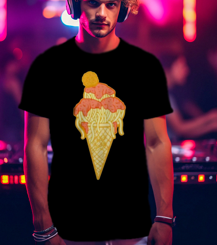 Spag Heddy Pasta Cone Spaghetti Ice Cream Mashup T-Shirt