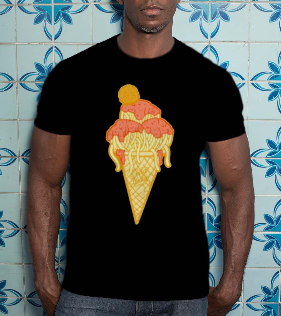 Spag Heddy Pasta Cone Spaghetti Ice Cream Mashup T-Shirt