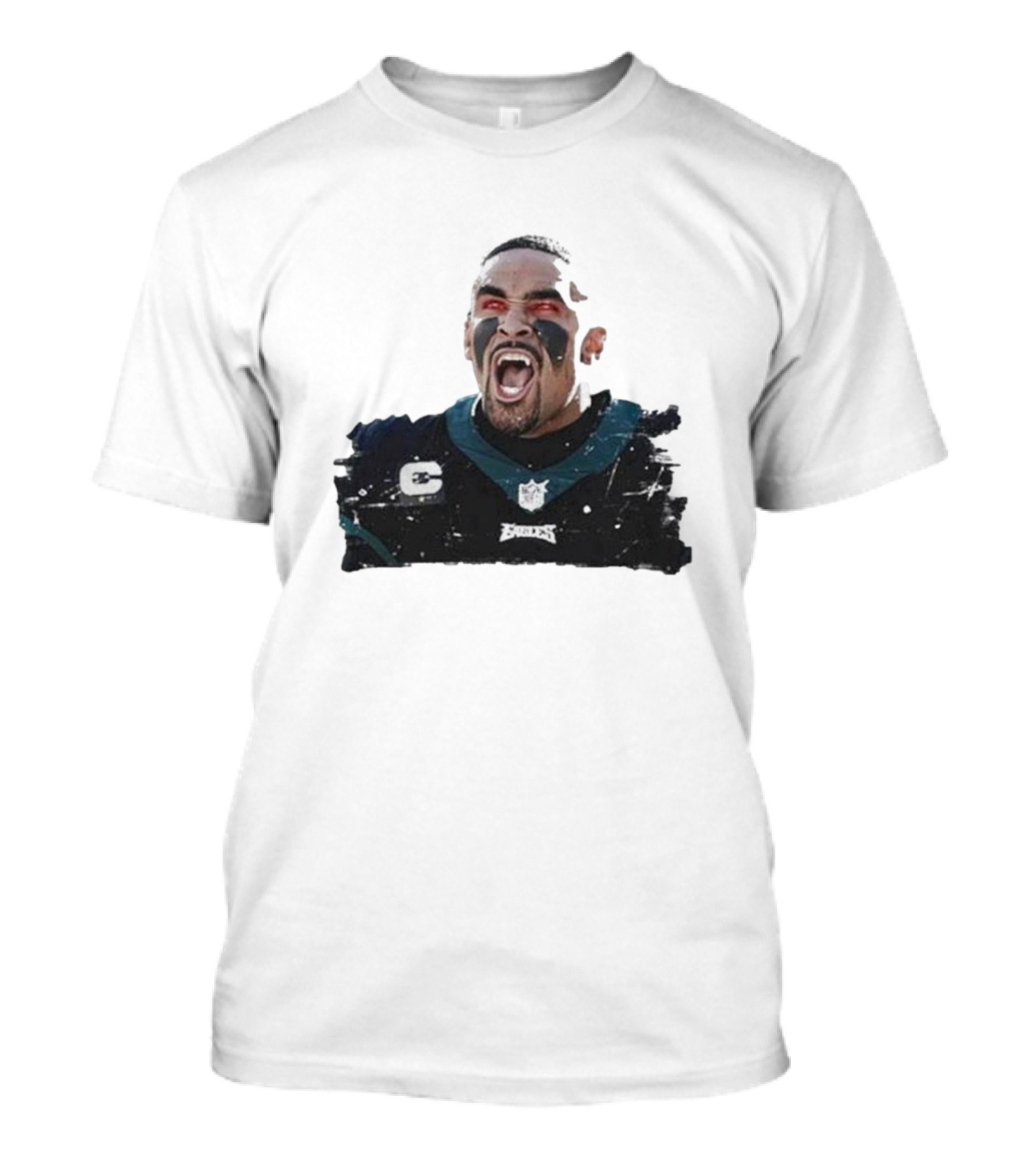Quality Jalen Hurts Unleashed Fangs Out Eagles Football Action T-Shirt