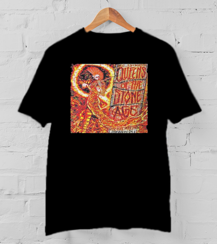December 15th Queens Of The Stone Ages Viejas Arena San Diego Fire Violinist Performance T-Shirt