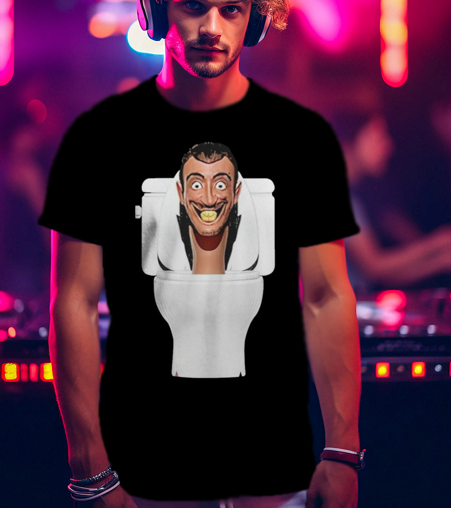 Skibidi Toilet Funny Face Character Head In Commode T-Shirt