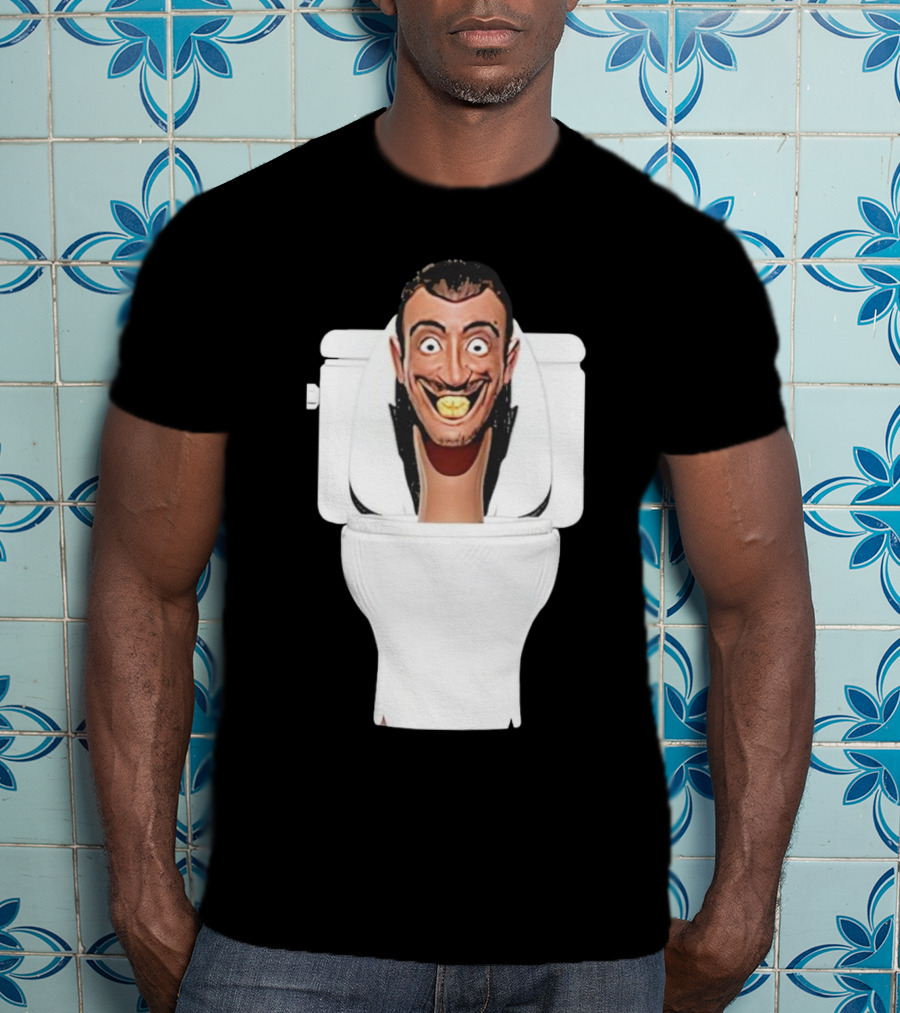 Skibidi Toilet Funny Face Character Head In Commode T-Shirt