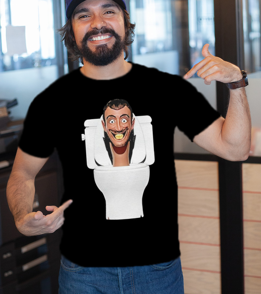 Skibidi Toilet Funny Face Character Head In Commode T-Shirt