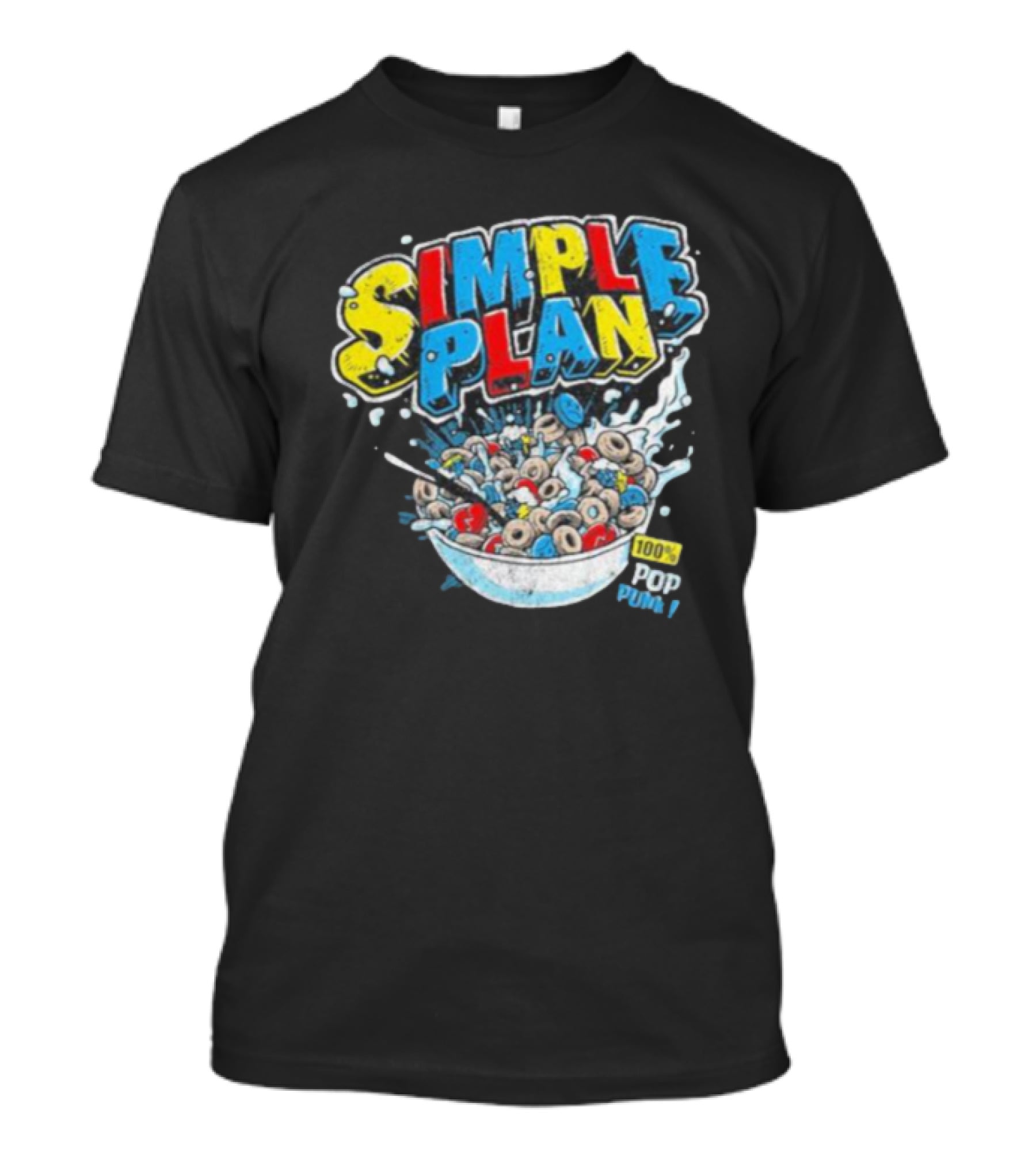 Simple Plan Pop Punk Cereal Bowl Explosion 100% T-Shirt