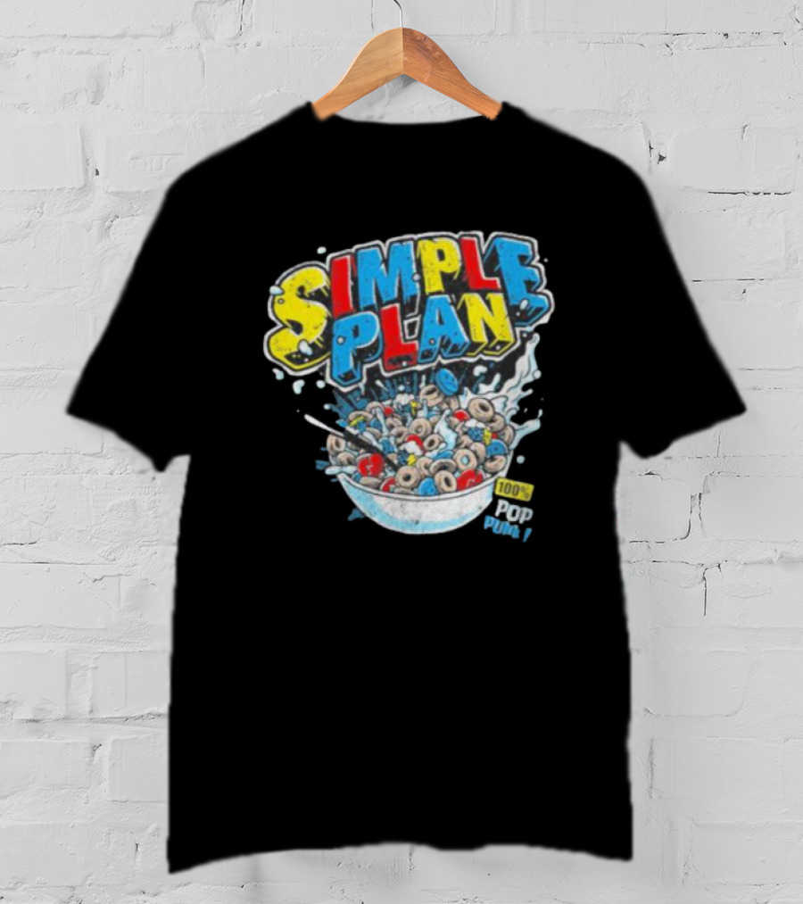 Simple Plan Pop Punk Cereal Bowl Explosion 100% T-Shirt