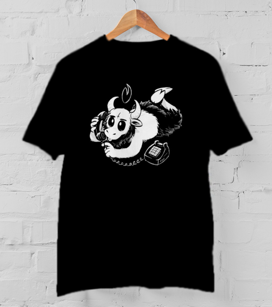 Belzebubs Satan Calls Gothic Cartoon Sheep On Phone T-Shirt