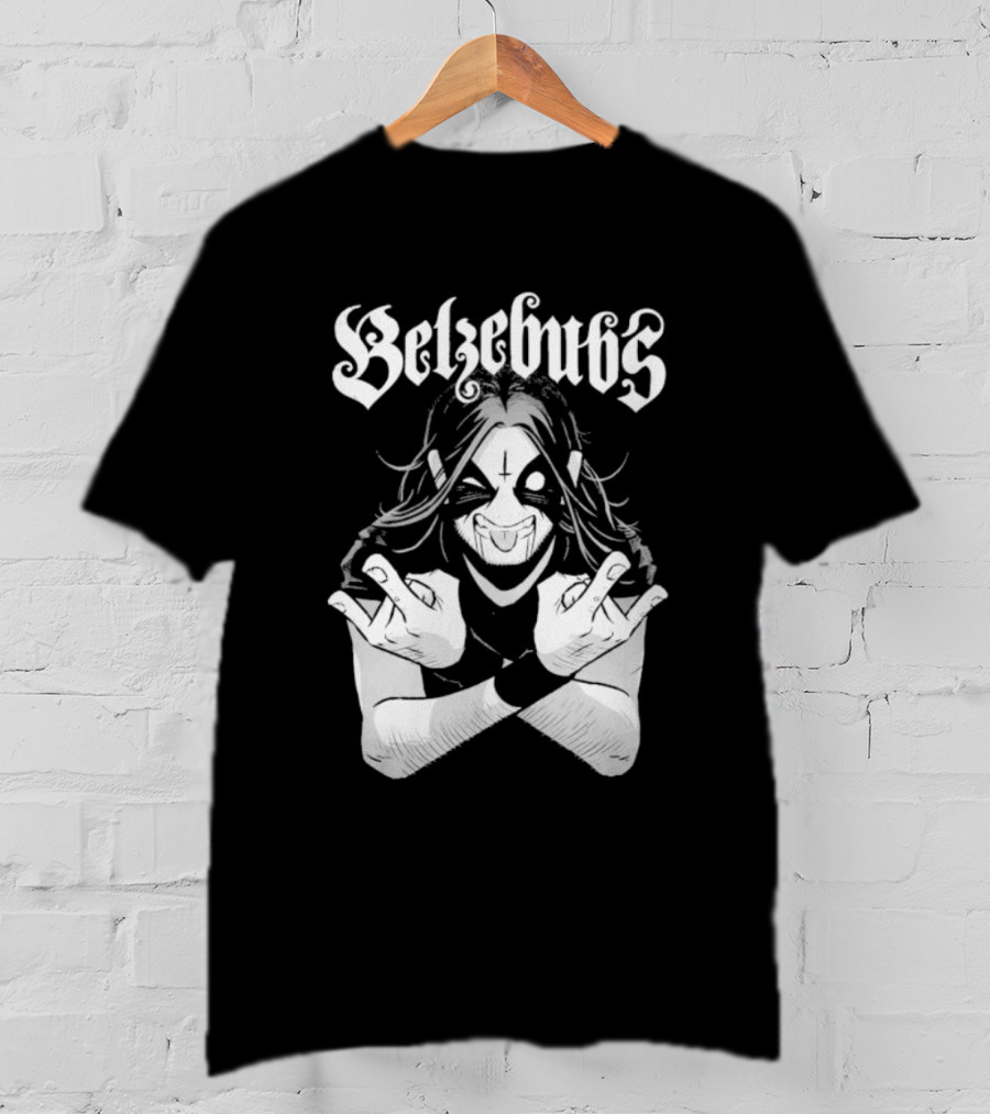 Belzebubs Sløth Metalhead Character With Cross And Corpse Paint T-Shirt