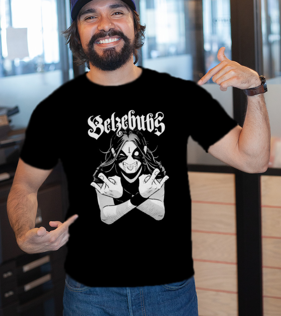Belzebubs Sløth Metalhead Character With Cross And Corpse Paint T-Shirt