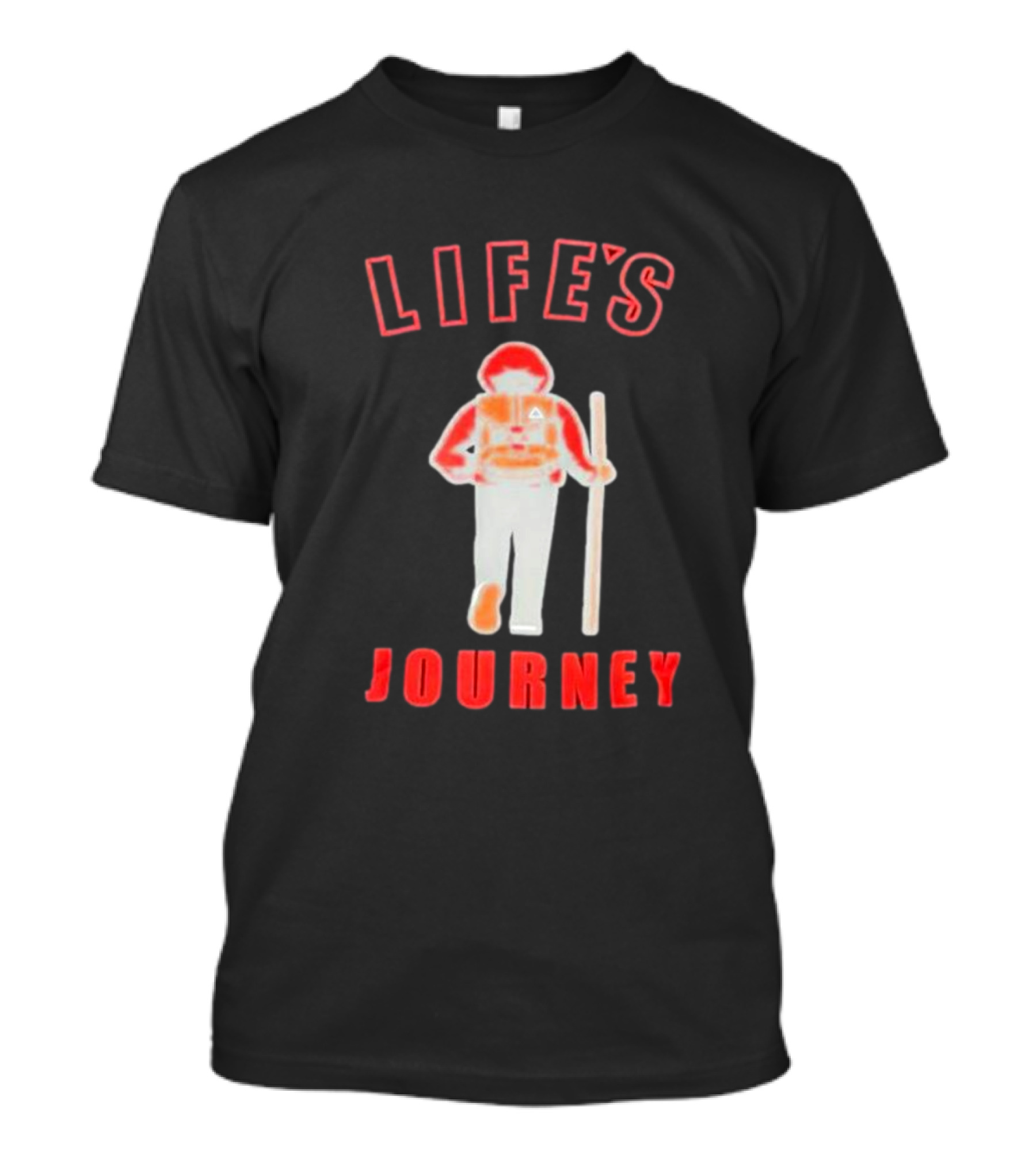 LIFE'S JOURNEY Hiker With Walking Stick T-Shirt