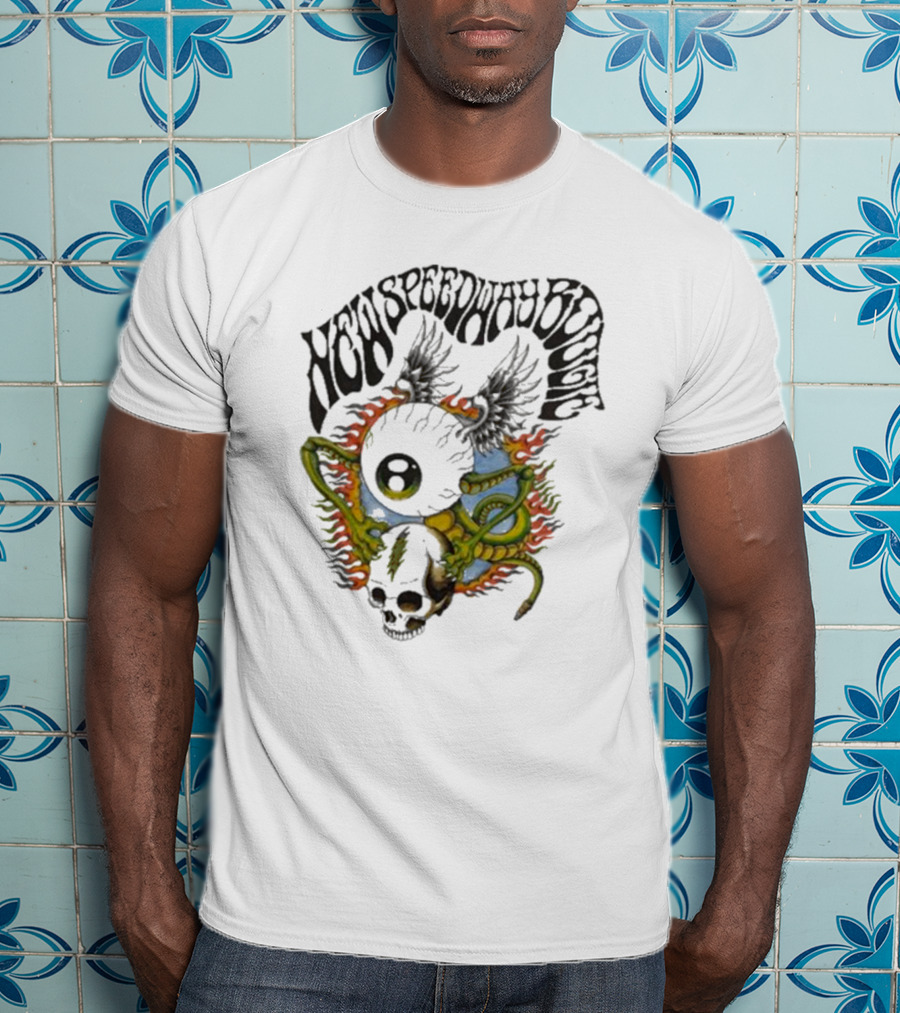 New Speedway Boogie Alan Forbes Grateful Dead Skull Fire Snake T-Shirt