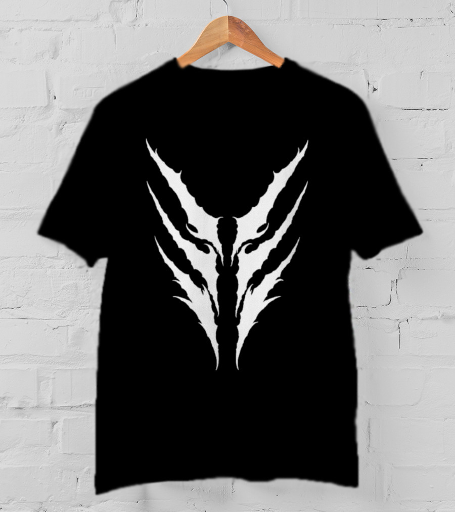 Orbit Culture Emblem White Tribal Motif T-Shirt