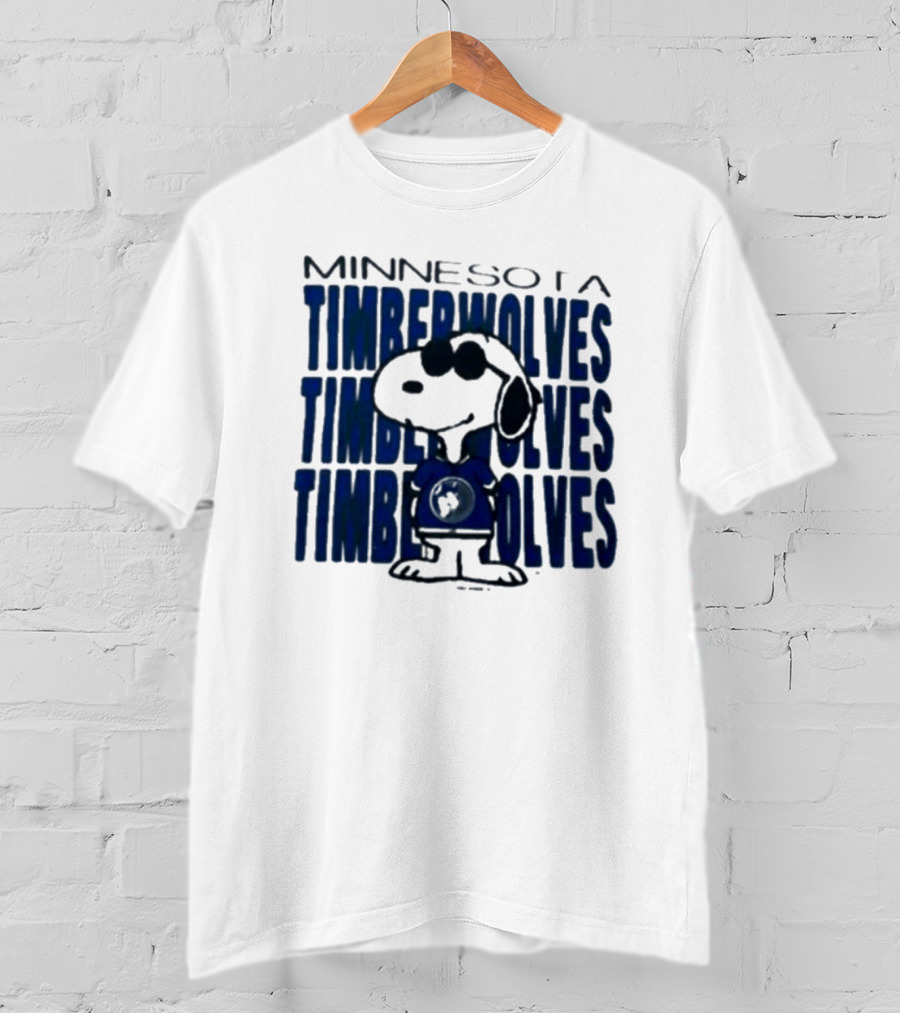 Snoopy Minnesota Timberwolves Shirt Collaboration T-Shirt