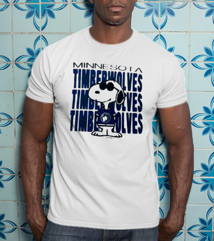Snoopy Minnesota Timberwolves Shirt Collaboration T-Shirt