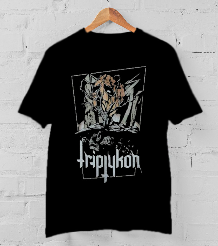 Triptykon Tree With Masked Face And Abstract Shapes T-Shirt