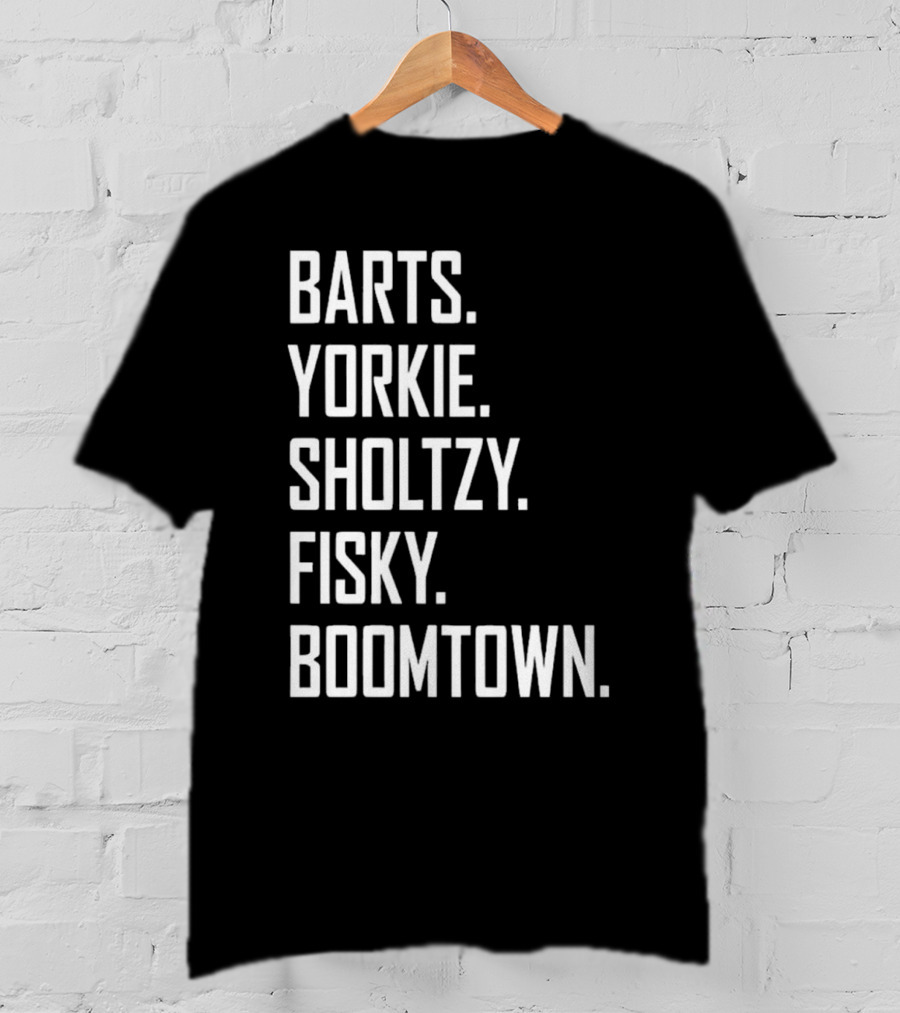 Barts Yorkie Sholtzy Fisky Boomtown Text Sequence T-Shirt