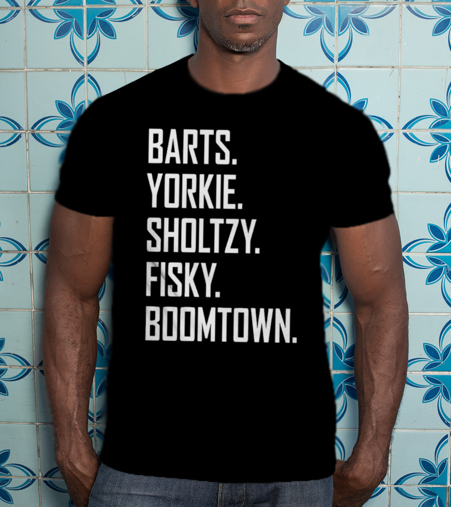 Barts Yorkie Sholtzy Fisky Boomtown Text Sequence T-Shirt