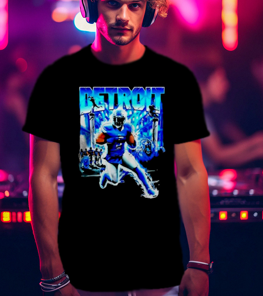 Detroit Football Lions Player Dynamic Action Official Merchandise T-Shirt