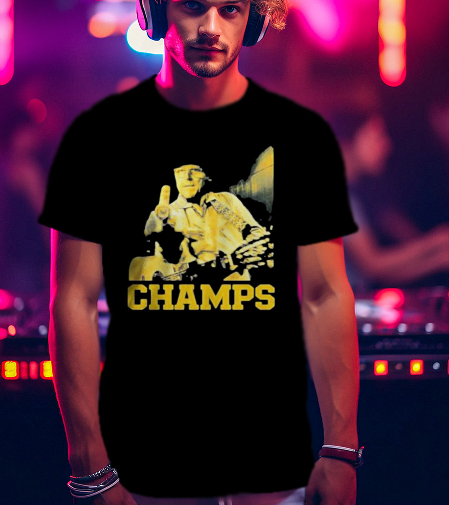 Taylor Lewan Champs Yellow Guitar Western T-Shirt