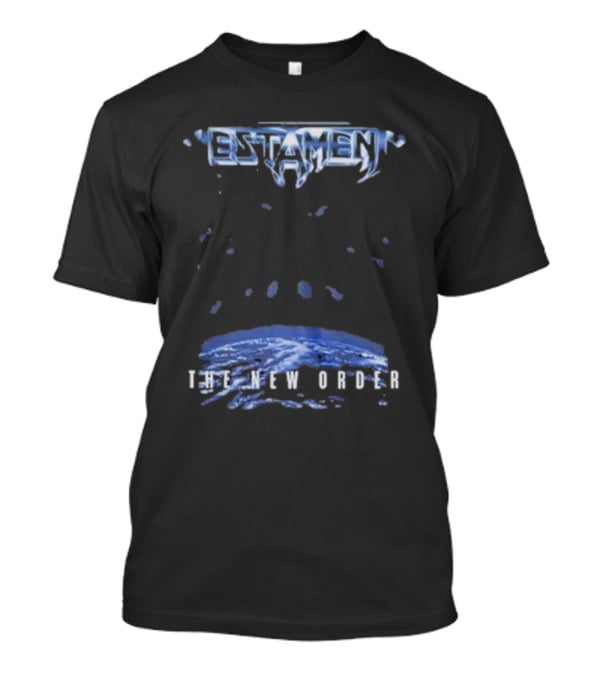 Testament The New Order Album Cover Art Blue Earth And Liquid Drops T-Shirt