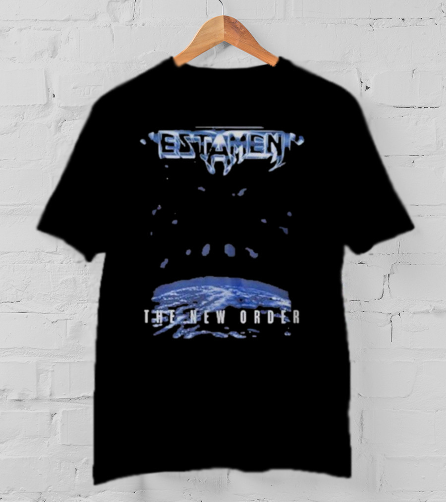 Testament The New Order Album Cover Art Blue Earth And Liquid Drops T-Shirt