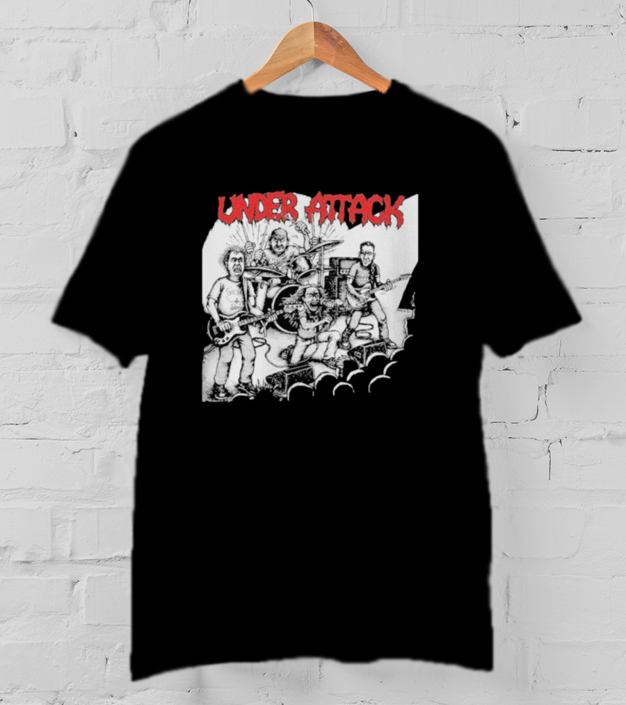 Under Attack Live Cartoon Band Performance Scene T-Shirt