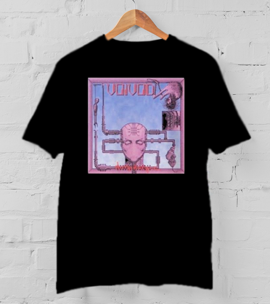 Voivod Nothingface Album Art With Cybernetic Face And Mechanical Elements T-Shirt