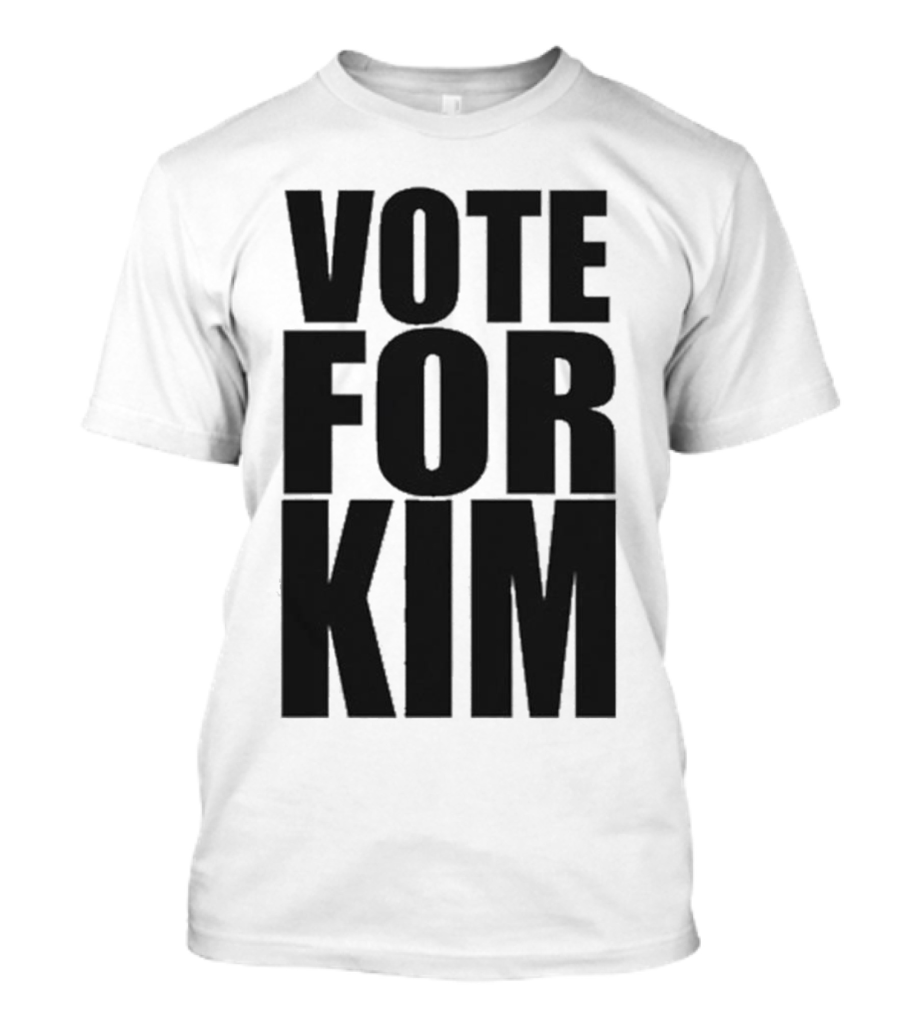 Vote For Kim Black Text T-Shirt