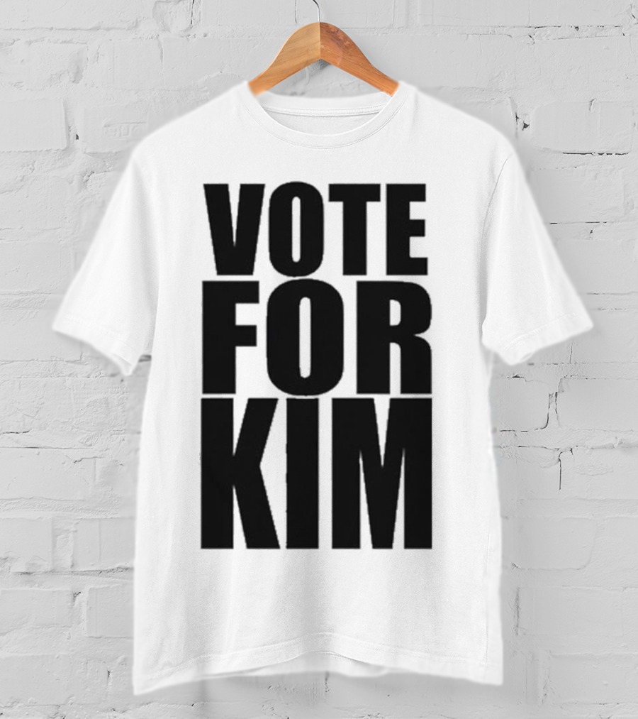 Vote For Kim Black Text T-Shirt