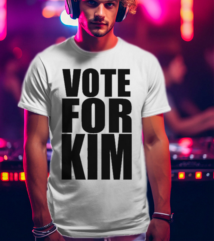 Vote For Kim Black Text T-Shirt