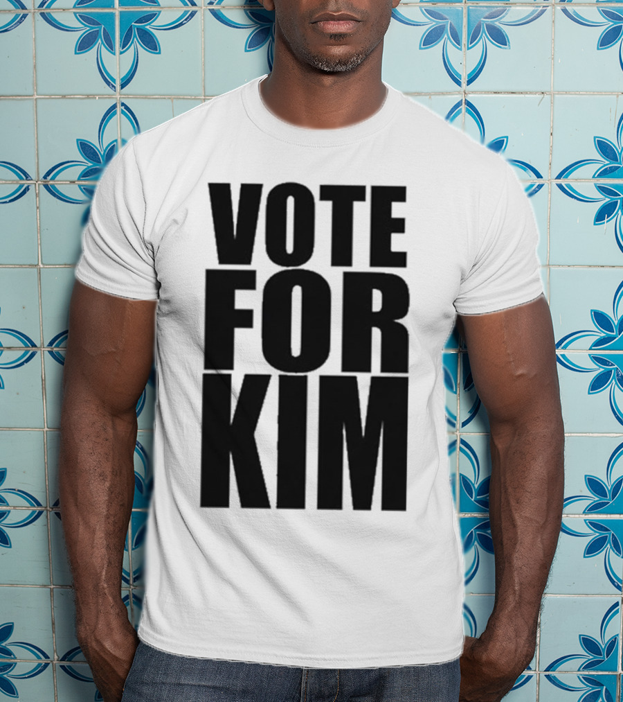 Vote For Kim Black Text T-Shirt