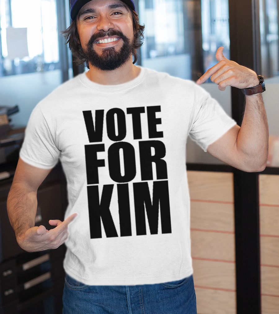 Vote For Kim Black Text T-Shirt