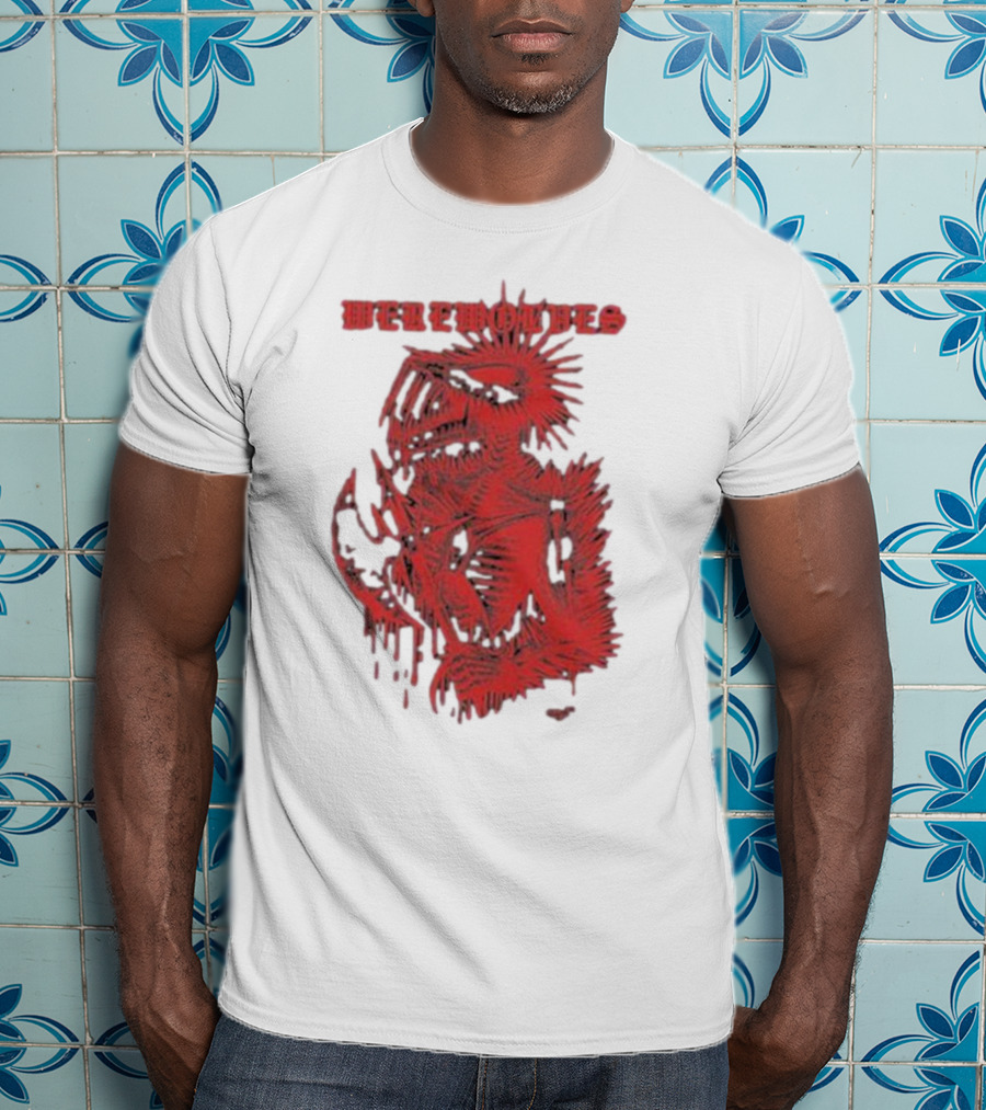 Werewolves Death Metal Red Skeleton Creature T-Shirt