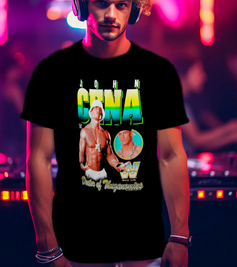 John Cena Doctor Of Thuganomics WWE Word Life Ripple Junction Navy T-Shirt