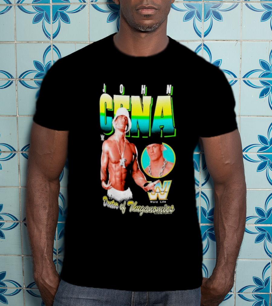 John Cena Doctor Of Thuganomics WWE Word Life Ripple Junction Navy T-Shirt
