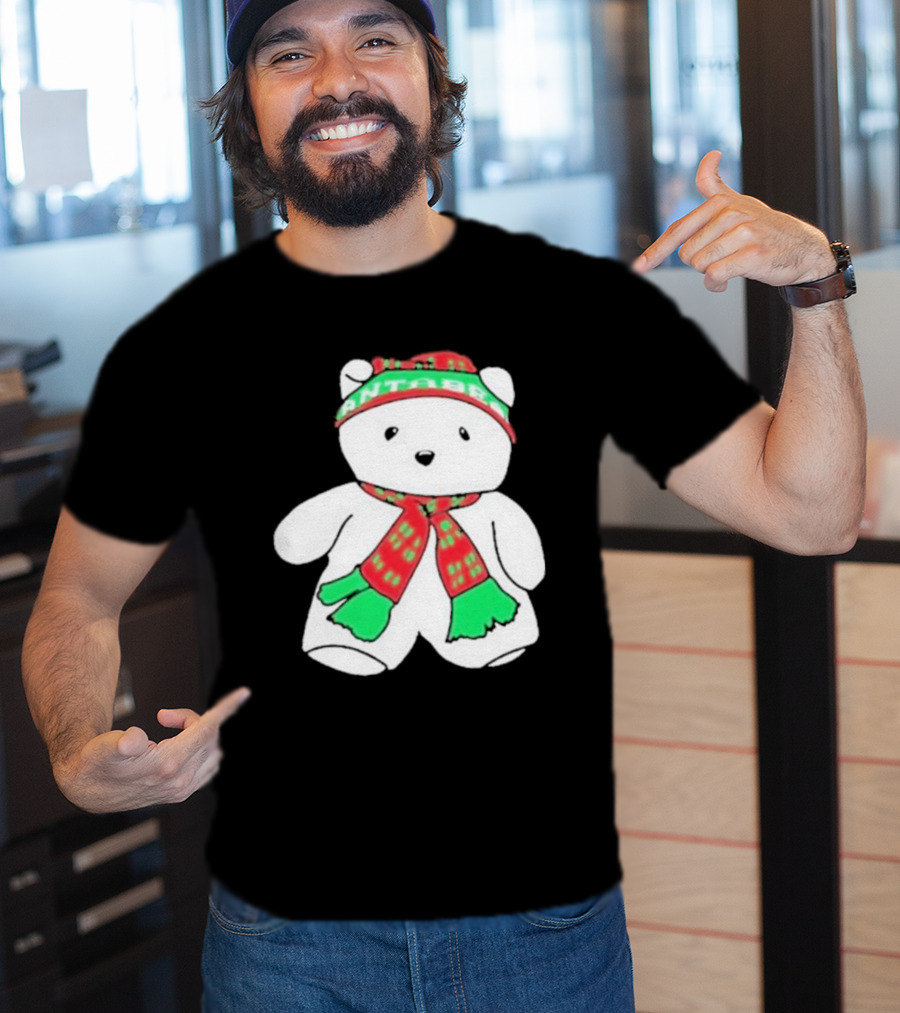 Santa Bear Minnesota Christmas Scarf And Hat Bundle T-Shirt