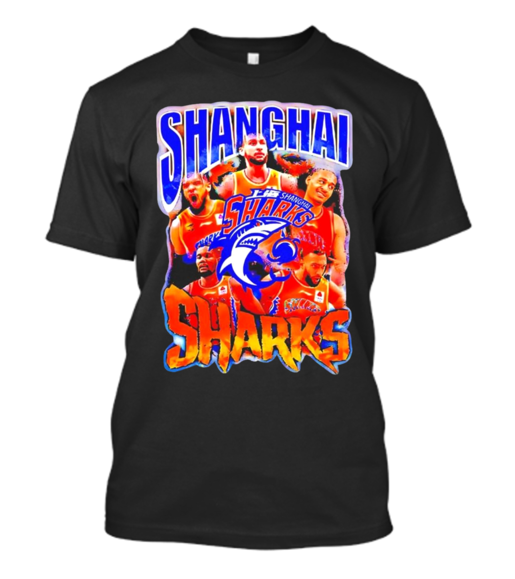 Shanghai Sharks Basketball Team Players Collage T-Shirt