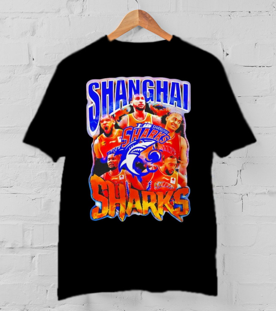 Shanghai Sharks Basketball Team Players Collage T-Shirt