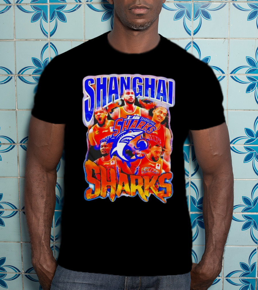 Shanghai Sharks Basketball Team Players Collage T-Shirt