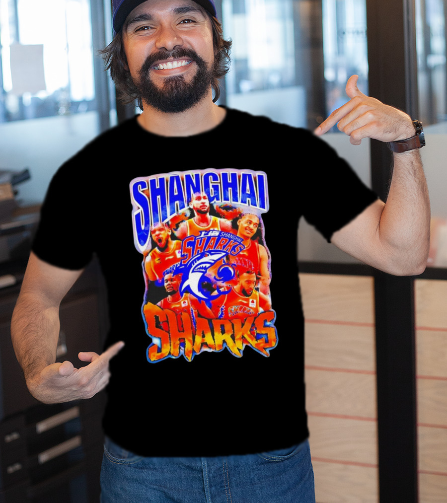 Shanghai Sharks Basketball Team Players Collage T-Shirt