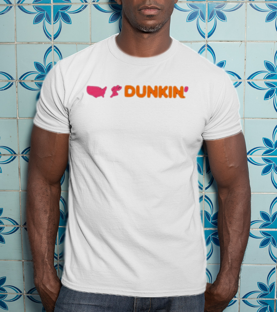 Dunkin' Sip Sip Hooray USA Map And Running Figure T-Shirt