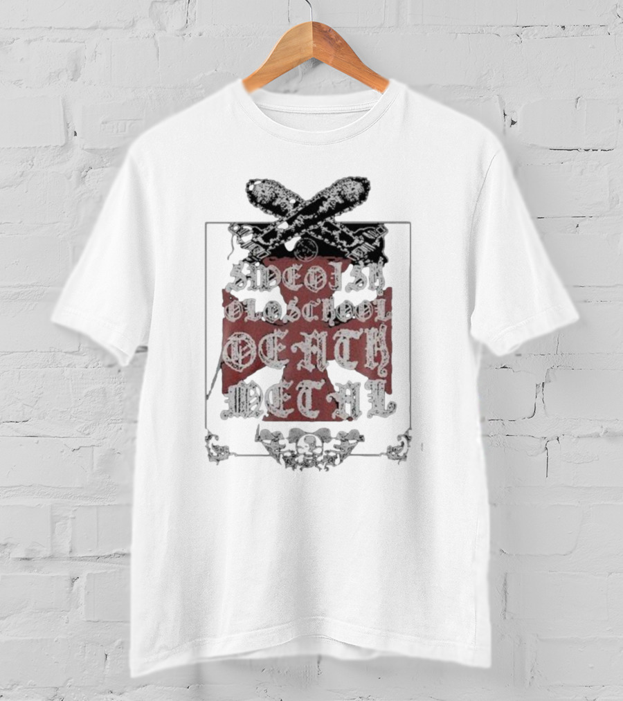 Swedish Old School Death Metal Skull Crossbones Crest T-Shirt