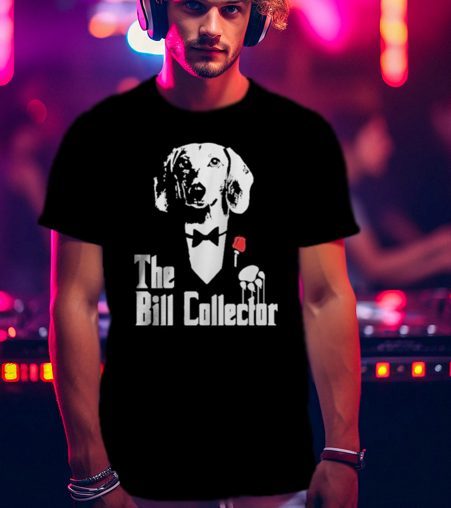 The Bill Collector Dog In Black Tie With Rose And Puppet Strings T-Shirt