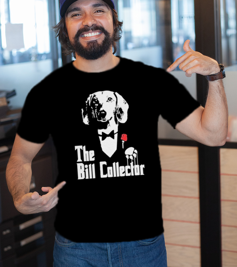 The Bill Collector Dog In Black Tie With Rose And Puppet Strings T-Shirt