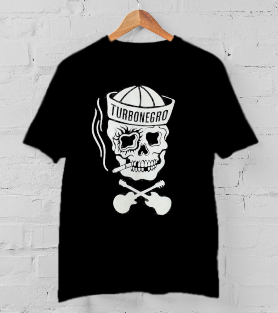 Turbonegro Sailor Skull Smoking With Crossed Guitars T-Shirt